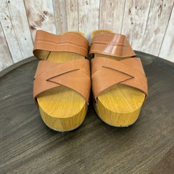 Sam Edelman Women's Clog Sandals Strappy 70s 60s Brown Size 7M - Picture 2 of 12